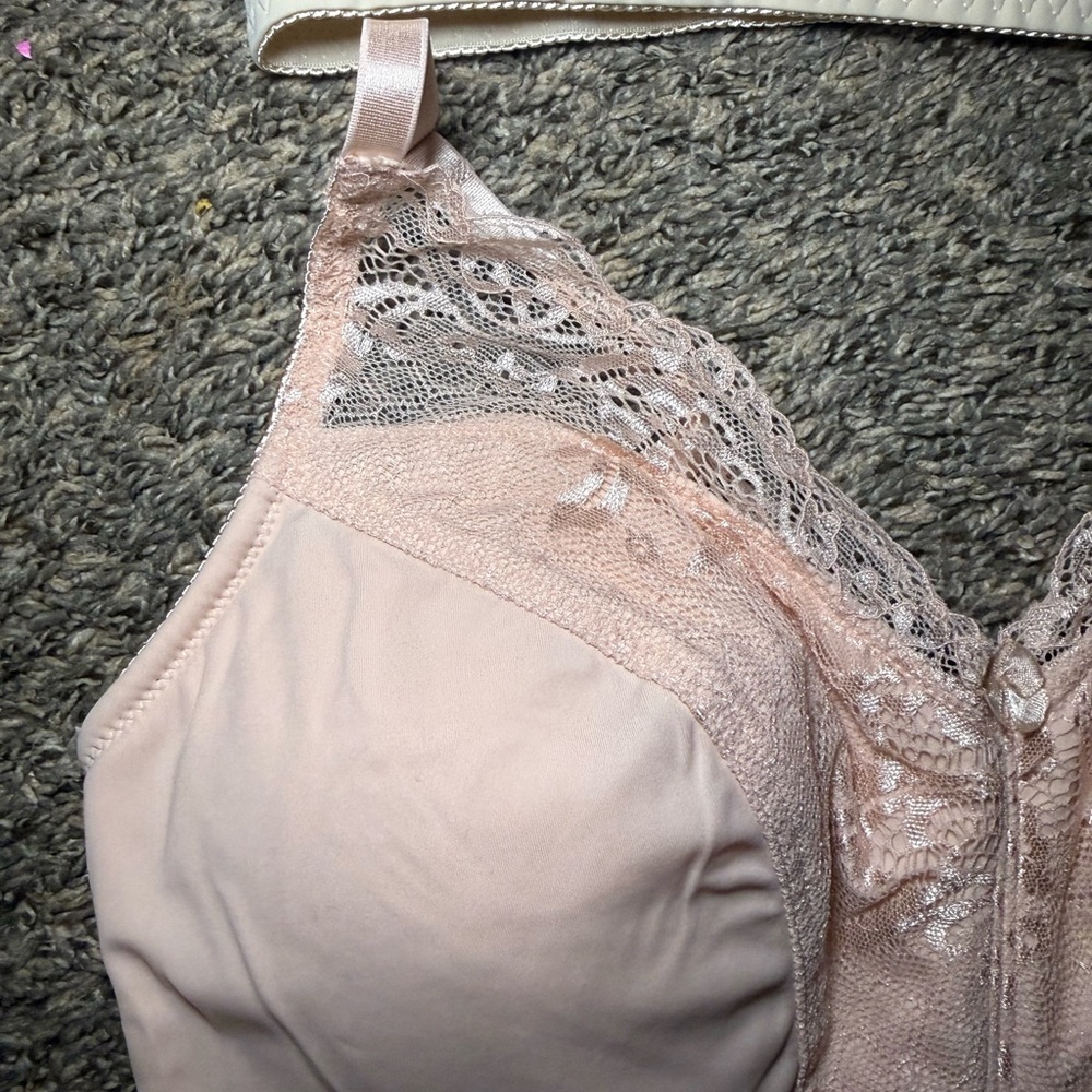 Rhonda Shear Lace Accent 2X Bra Set - Cream & Pink - Picture 3 of 7